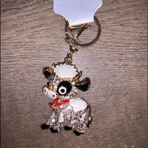 Happy bling cow 2021 key chain for good luck